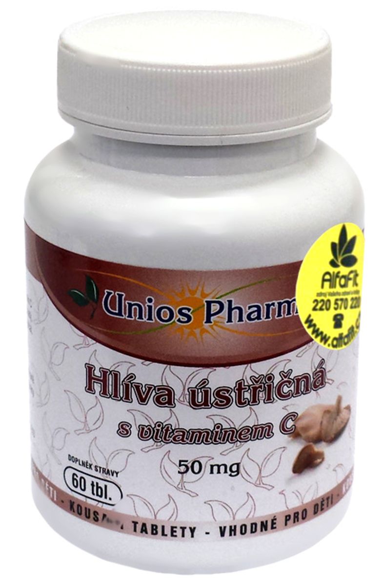 Unios Pharma Hlíva ústřičná s vitamínem C 60 tablet (Pleurotus ostreatus)