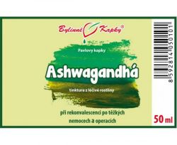 Bylinné kapky Ashwagandhá - etiketa