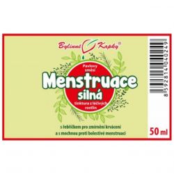 Bylinné kapky Menstruace - silná 50 ml - etiketa