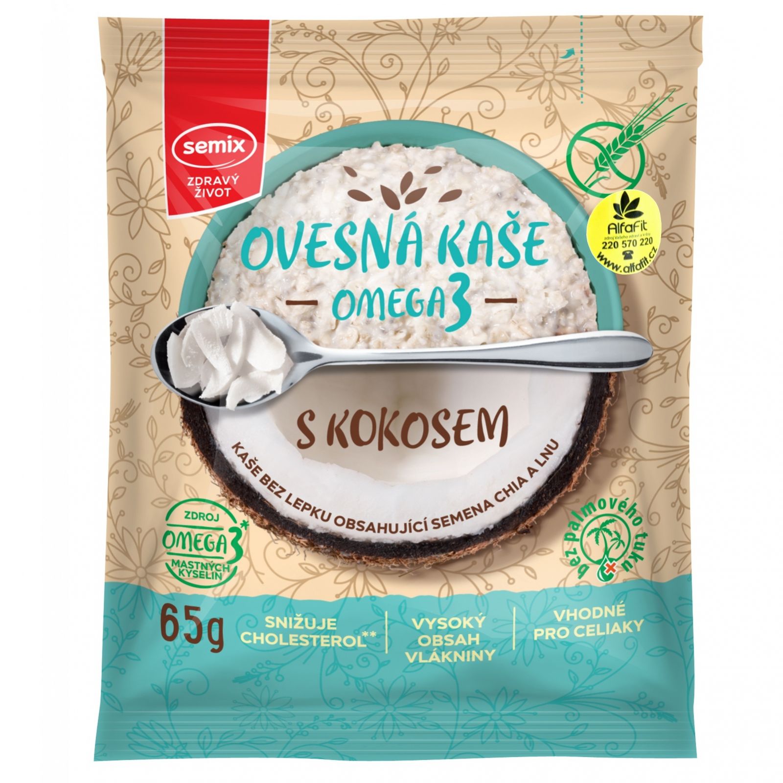 Semix Ovesná omega-3 kaše s kokosem 65 g