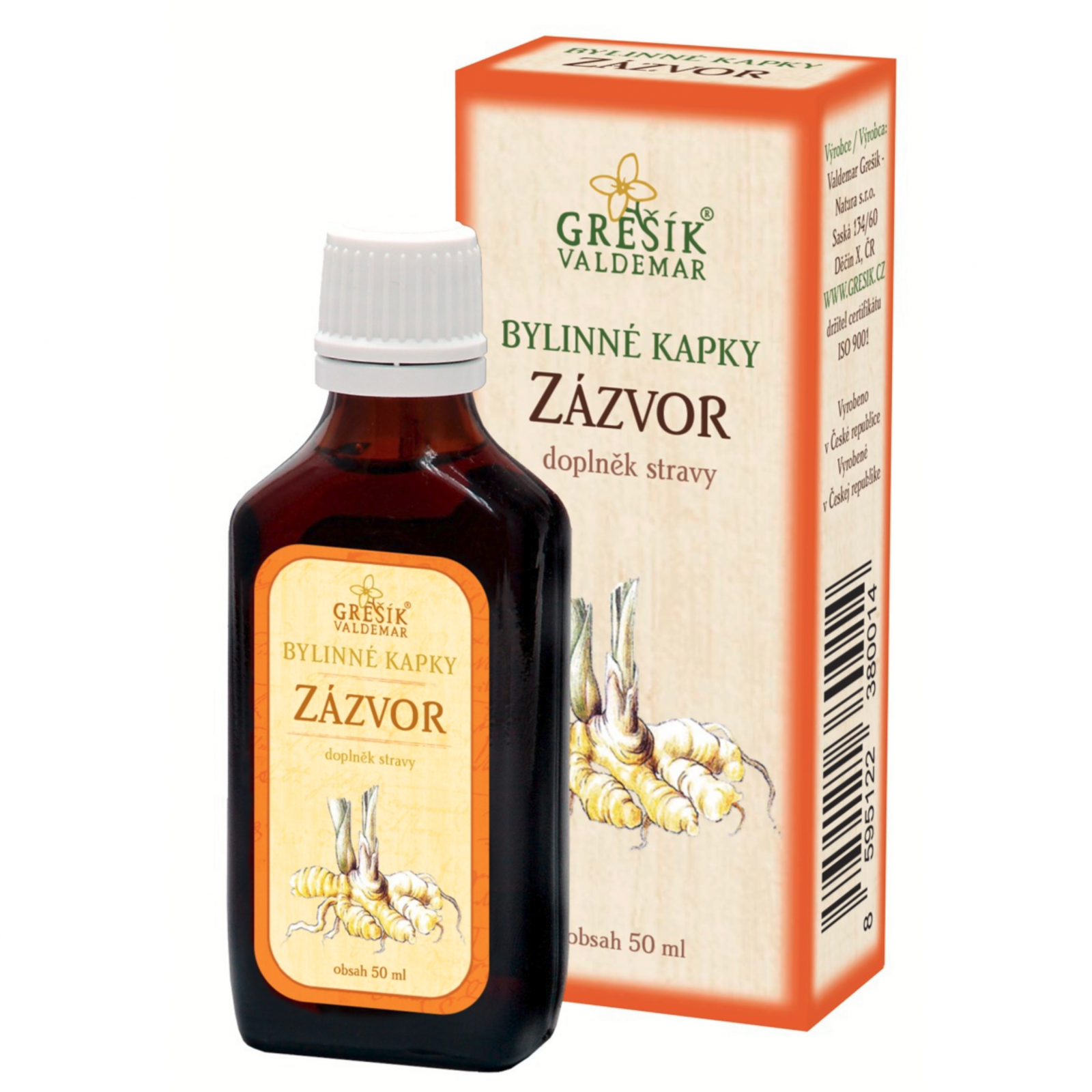 Grešík Zázvor bylinné kapky 50 ml