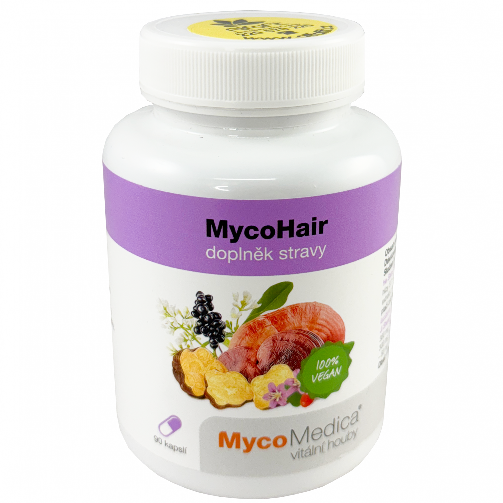 MycoMedica MycoHair (Reishi, Polyporus) 90 kapslí