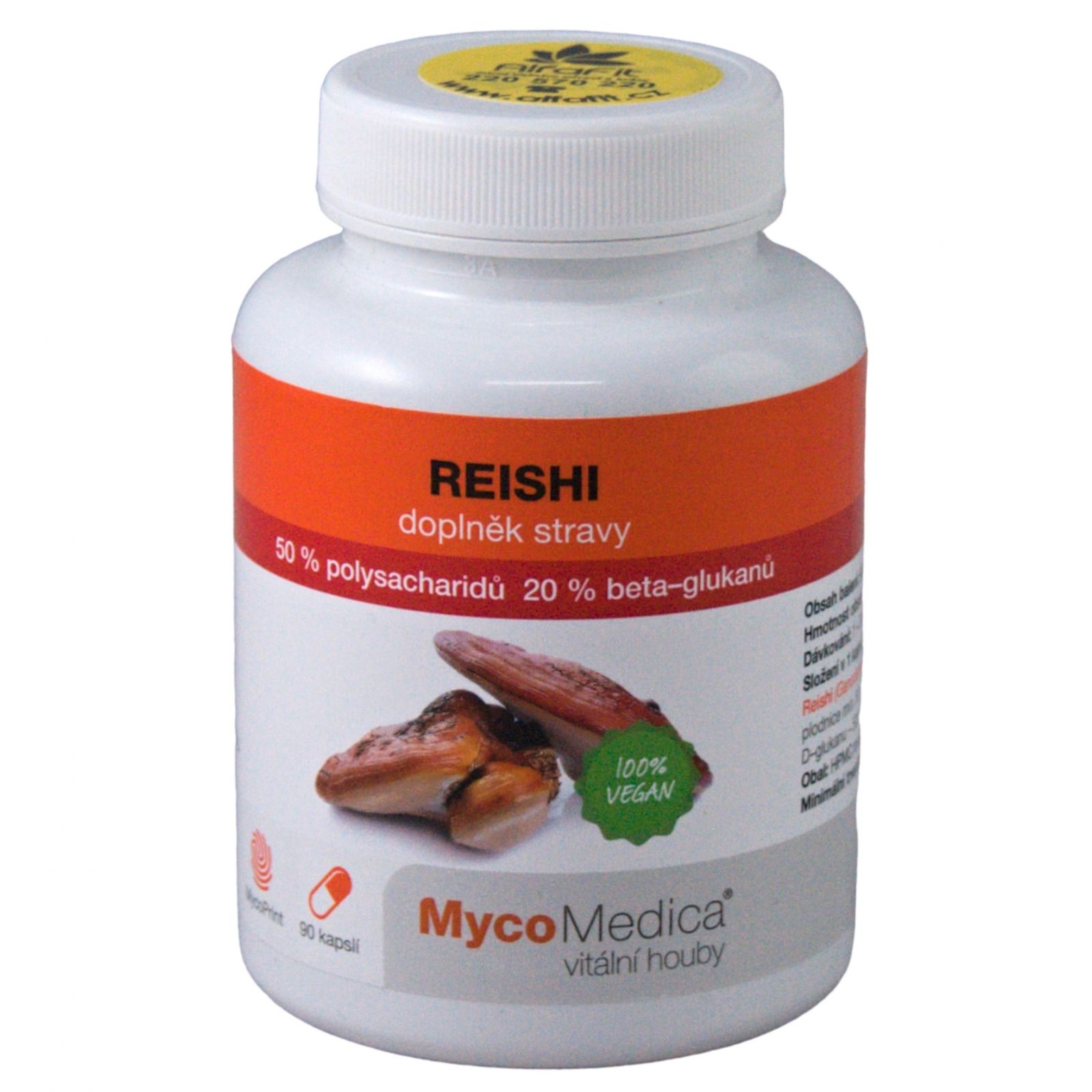 MycoMedica Reishi 50 % (Lesklokorka lesklá) 90 kapslí