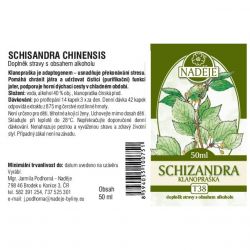 Naděje T38 Schizandra (Klanopraška) - tinktury z bylin 50 ml - etiketa